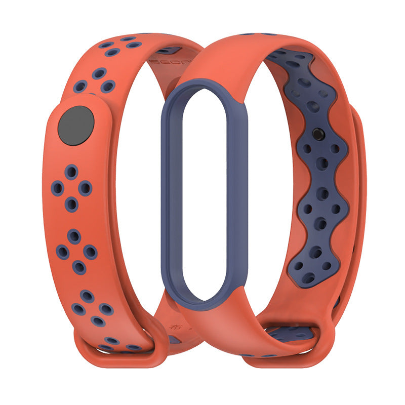 Mijobs Dual Color Silicone Soft Watch Band for Xiaomi mi band 5 Smart Watch Non-original