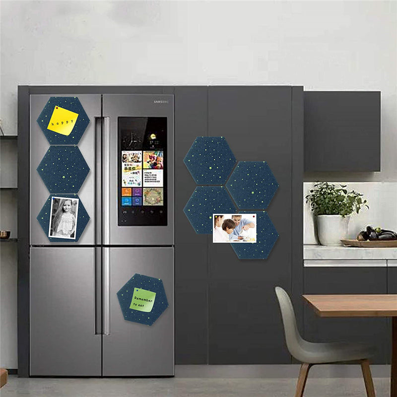 8pcs 3D Hexagon Felt Board Self Adhesive Wall Bulletin Boards Message Photo Wall Background Creative Ornament Accessories