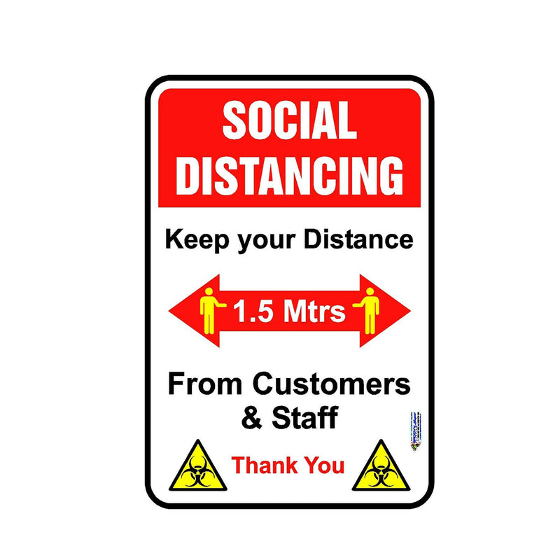 Social Distancing Floor Sticker Keep Away Warming 1.5M PVC Self Adhesive Safety