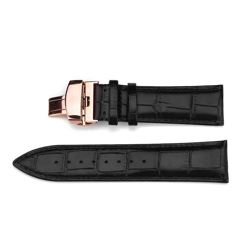 Bakeey 22-24mm Width Butterfly Buckle Genuine Leather Watch Band Strap Replacement