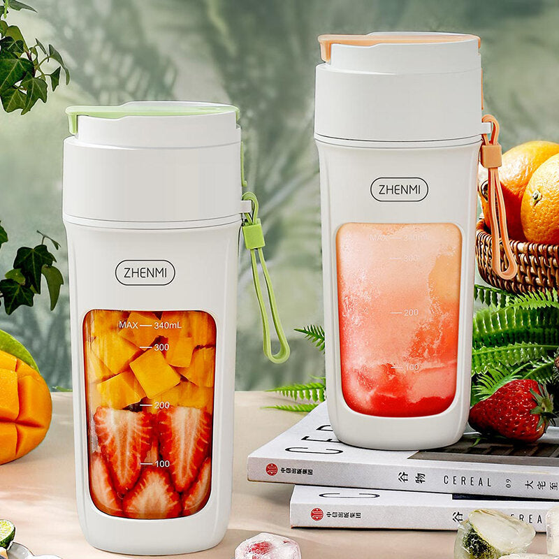 Zhenmi Portable Fresh Juice Sugarcane Juicer Machine Portable Juice Squeezer Bottle Wireless Electric Multi-function Mixing Broken Cup