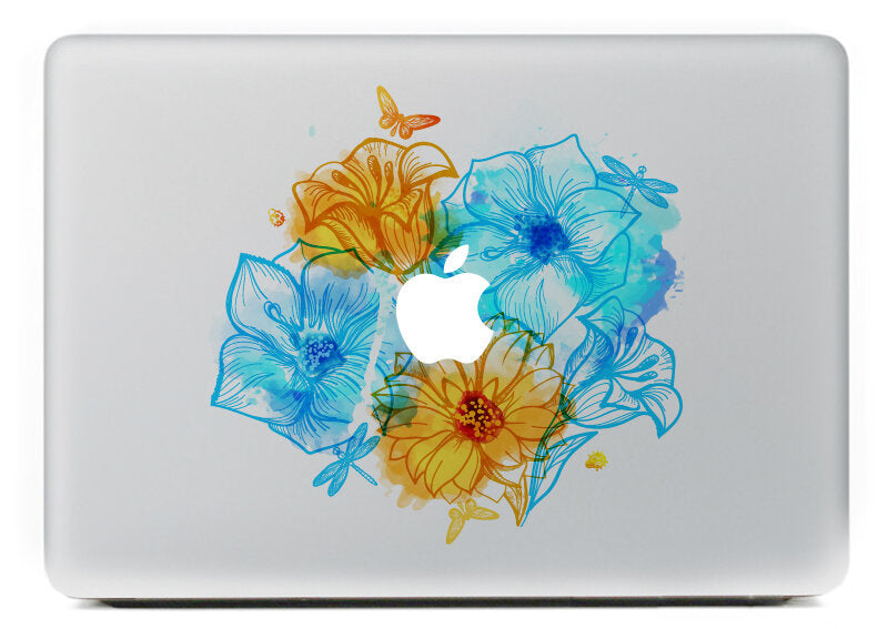 PAG Cute Flowering Shrubs Decorative Laptop Decal Removable Bubble Free Self adhesive Skin Sticker