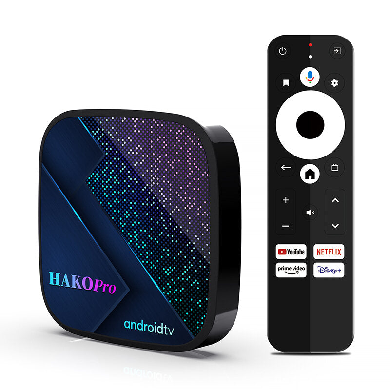 HAKO Pro Android 11 TV Box Google Netflix Certified 4G+64GB Amlogic S905Y4 2.4G/5G Dual Band WiFi Support 4K UHD BT5.0 Set Top Box