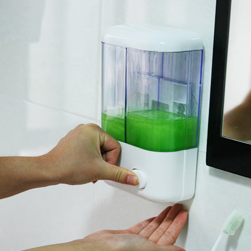 Bathroom Wall Mounted Manual Soap Dispenser Liquid Foam Lotion Shampoo Shower Gel Bottle