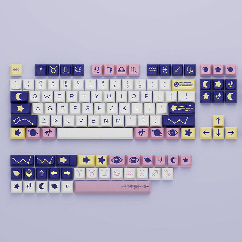 134 Keys Constellation Theme PBT Keycap Set XDA Profile Sublimation DIY Custom Keycaps for Mechanical Keyboards