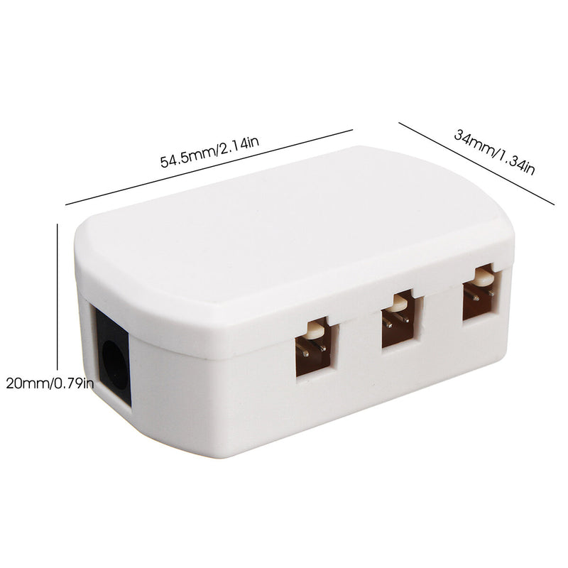 LED Light Connection Box Block Terminal Two Sides with 3 Holes for Cabinet Lamp Downlight Spotlight