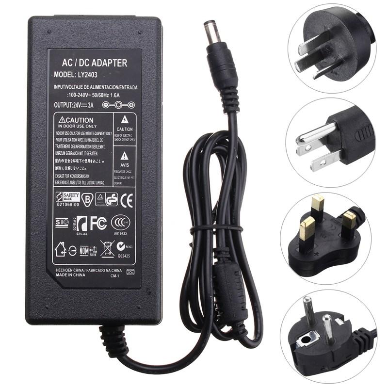 AC110-240V To DC24V 3A Power Supply Adapter for LED Strip Light