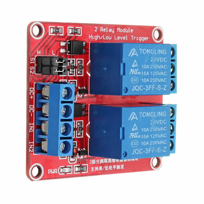 24V 2 Channel Level Trigger Optocoupler Relay Module Power Supply Module