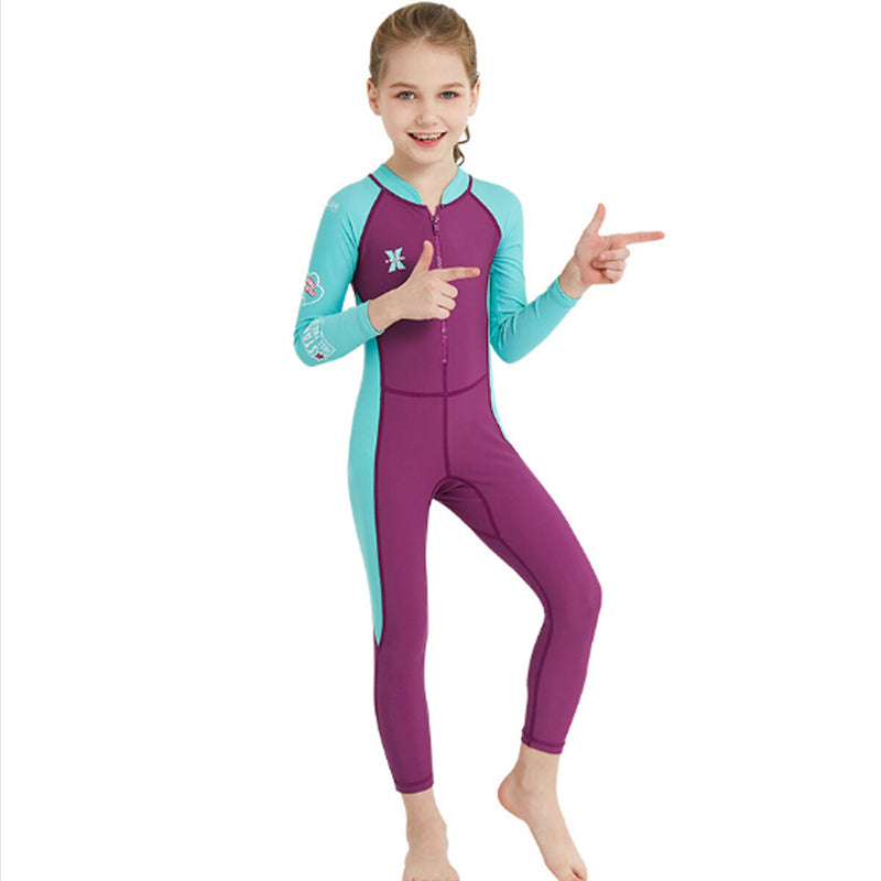 UPF50+ UV-Proof Children Full Body Wetsuits Kids Swimwears Diving Suits For Boys Girls Surfing Water Sports