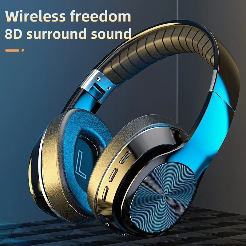 VJ320 bluetooth Headphones Wireless Headset Foldable TF Card FM Radio Deep Bass Stereo Headset With Mic