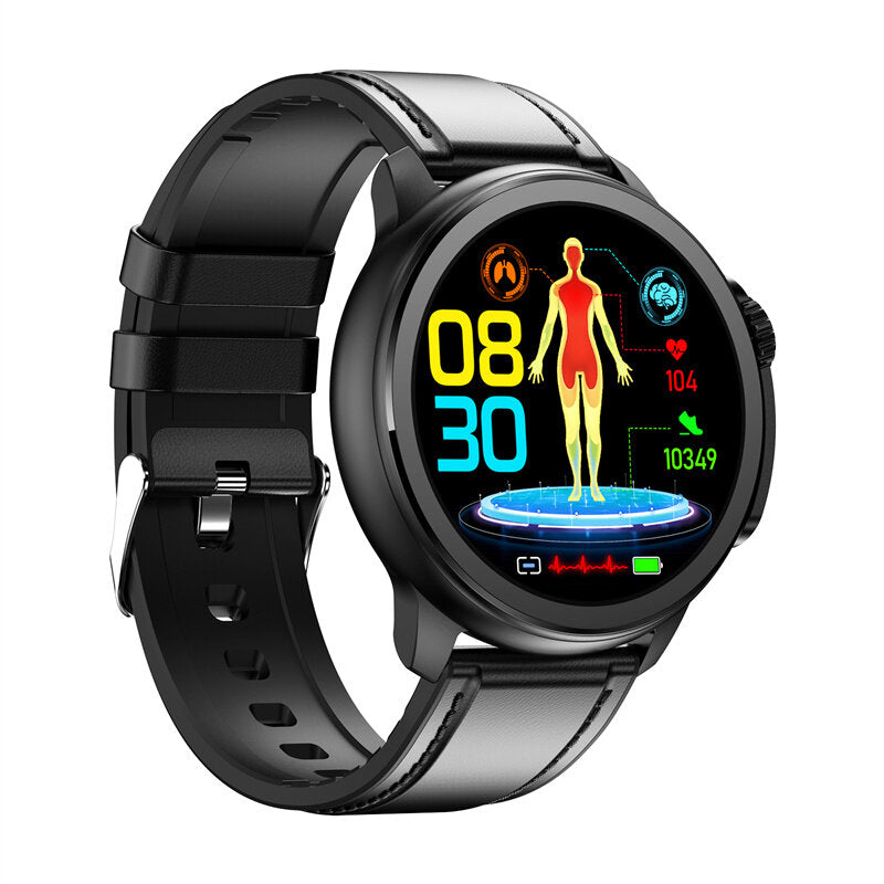 ET481 1.43 inch AMOLED HD Screen ECG Blood Composition Non-invasive Blood Glucose Measurement HRV Function AI Medical Diagnosis Metto SOS Emergency Call Heart Rate Blood Pressure SpO2 Monitor Sleep Monitoring Multi-sport Modes IP68 Waterproof Smart Watch