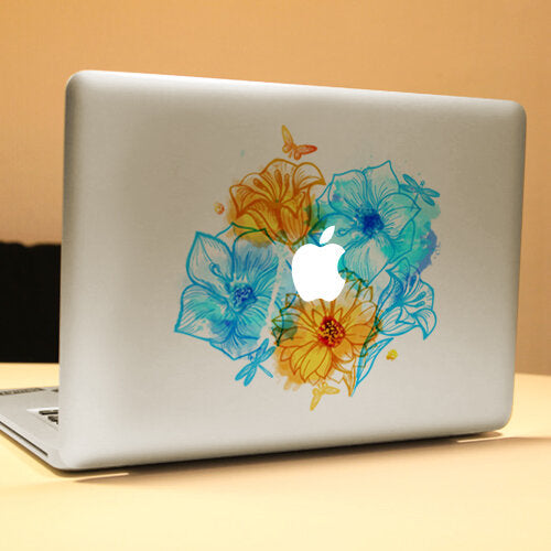 PAG Cute Flowering Shrubs Decorative Laptop Decal Removable Bubble Free Self adhesive Skin Sticker