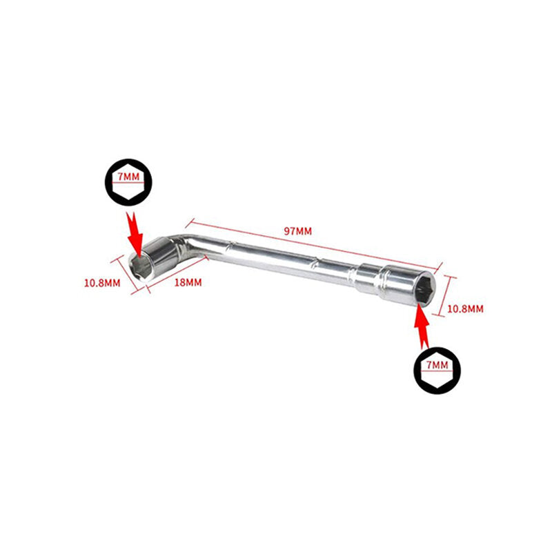 Chrome Plated Double End Perforated L-shaped Socket Wrench E3d/mk8 Nozzle Socket Mini Wrench Pipe Wrench