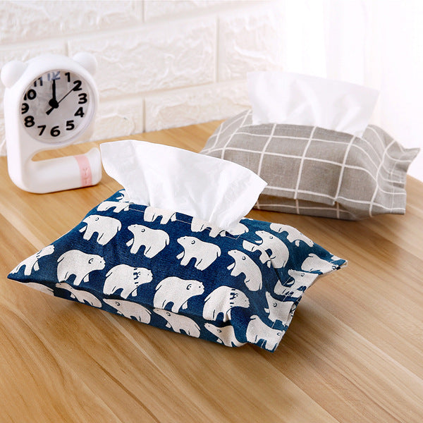 Cotton And Linen Paper Towel Set Cloth Tissue Box Bag