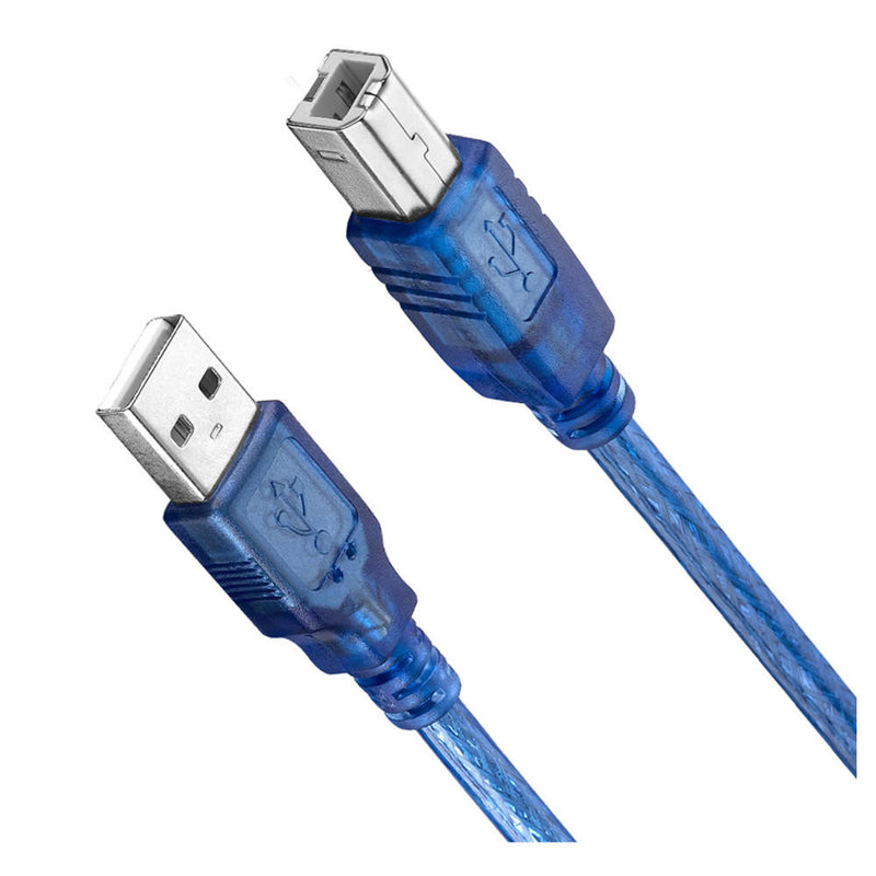 10pcs 30CM Blue USB 2.0 Type A Male to Type B Male Power Data Transmission Cable For