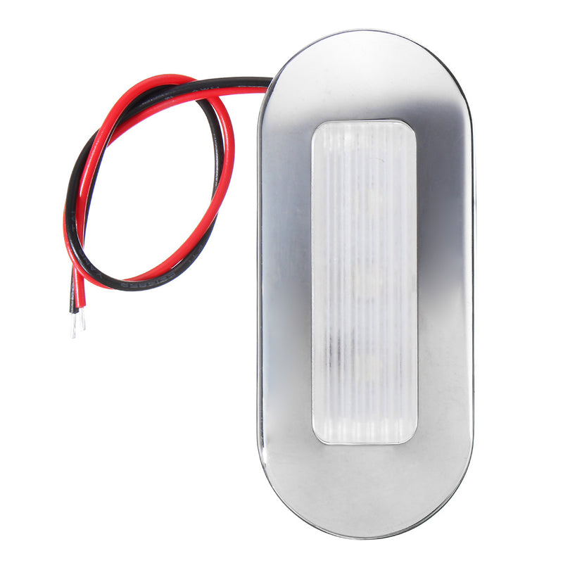 3 LED Blue and White LED Oblong Courtesy Light for Yacht, Marine, and Boat Stair and Deck - 3led Yacht Marine Garde