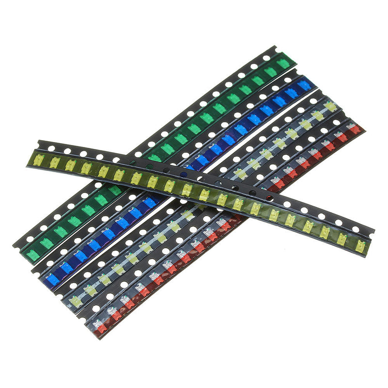 500Pcs 5 Colors 100 Each 1206 LED Diode Assortment SMD LED Diode Kit Green/RED/White/Blue/Yellow