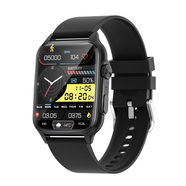 KT64 1.96inch HD Screen bluetooth Call Heart Rate Blood Pressure SpO2 Monitor Sleep Monitoring Multi-sport Modes Music Playback IP67 Waterproof Smart Watch