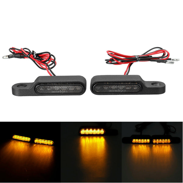 2pcs 12V 6 LED Motorcycle LED Turn Signal Indicators Light Handlebar Mount Amber Aluminum Alloy