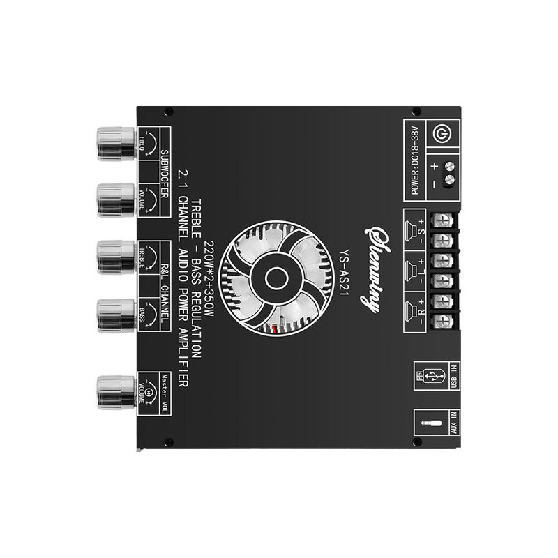 YS-AS21 2.1 Channel bluetooth 5.1 Digital Power Amplifier Board 220W2+350W High Low-pitched Subwoofer Amplifier Module Board