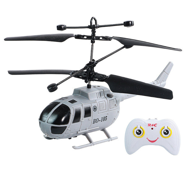 BO-105 Simulation Black Wing Helicopter Induction Fighter Suspension Light Charging Drop-resistant Induction Remote Control Helicopter