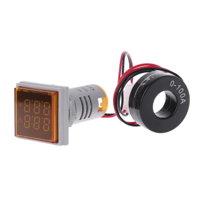 Geekcreit AC 60-500V 0-100A D18 Square LED Digital Dual Display Voltmeter Ammeter Voltage Gauge Current Meter