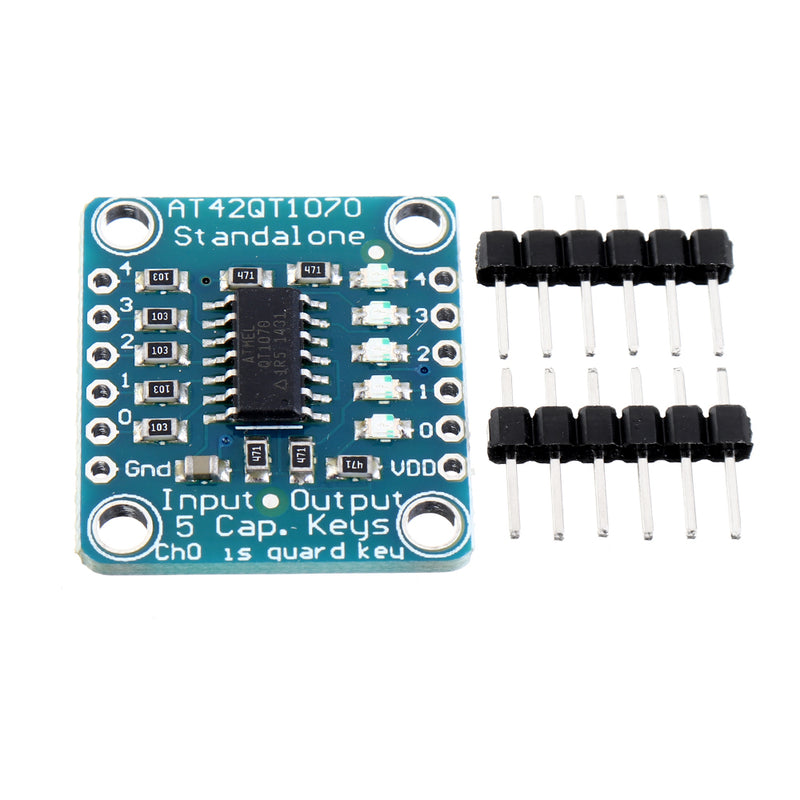 AT42QT1070 5-Pad 5 Key Capacitive Touch Screen Sensor Module Board DC 1.8 to 5.5V Power For Standalone Mode