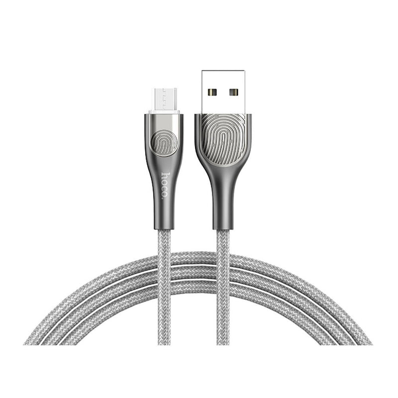 HOCO U59 Nylon Micro USB Charging Data Sync Cable Touch LED Light for Tablet Smartphone 1.2M