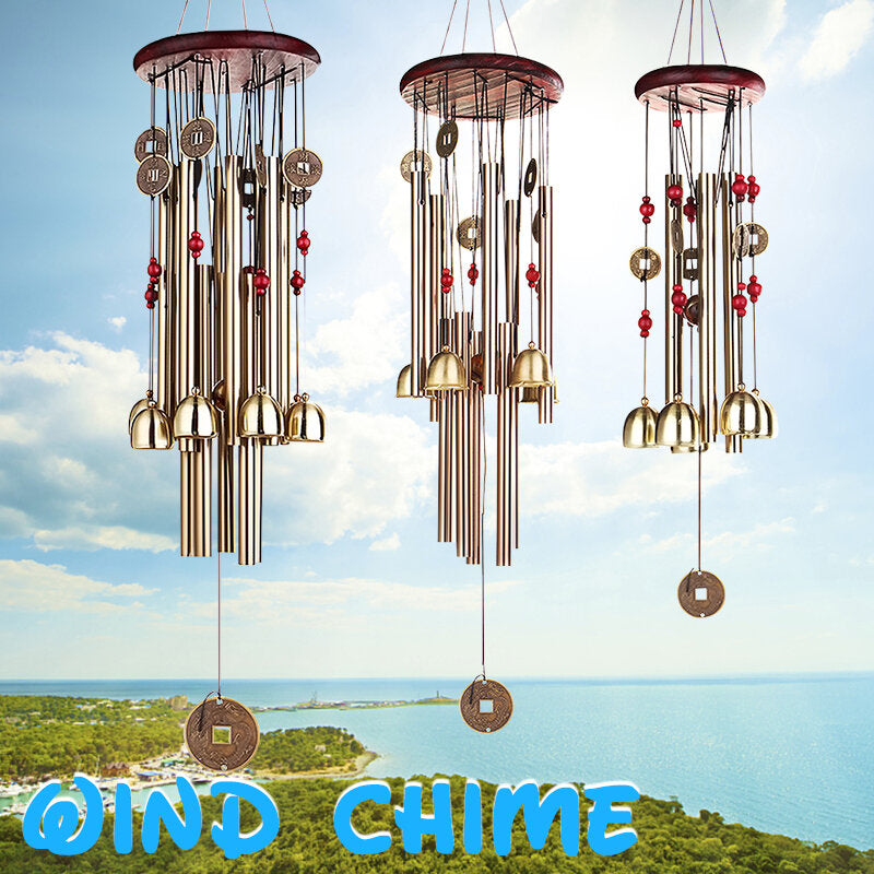 Solid Wood Bronze Metal Air Volume Multi-tube Anti-rust Copper Alloy Wind Chime