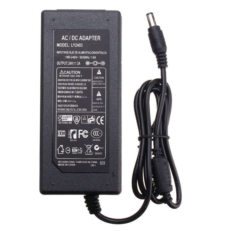 AC110-240V To DC24V 3A Power Supply Adapter for LED Strip Light