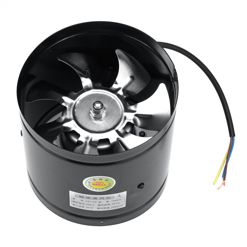 6'' Metal Inline Duct Booster Air Cooling Vent Blower with 7 Blades - Exhaust