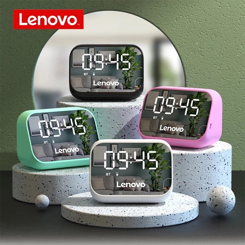 Lenovo thinkplus TS13 Speaker Alarm Clock Mirror Wireless Bluetooth Speaker LED Digital Stereo Desktop