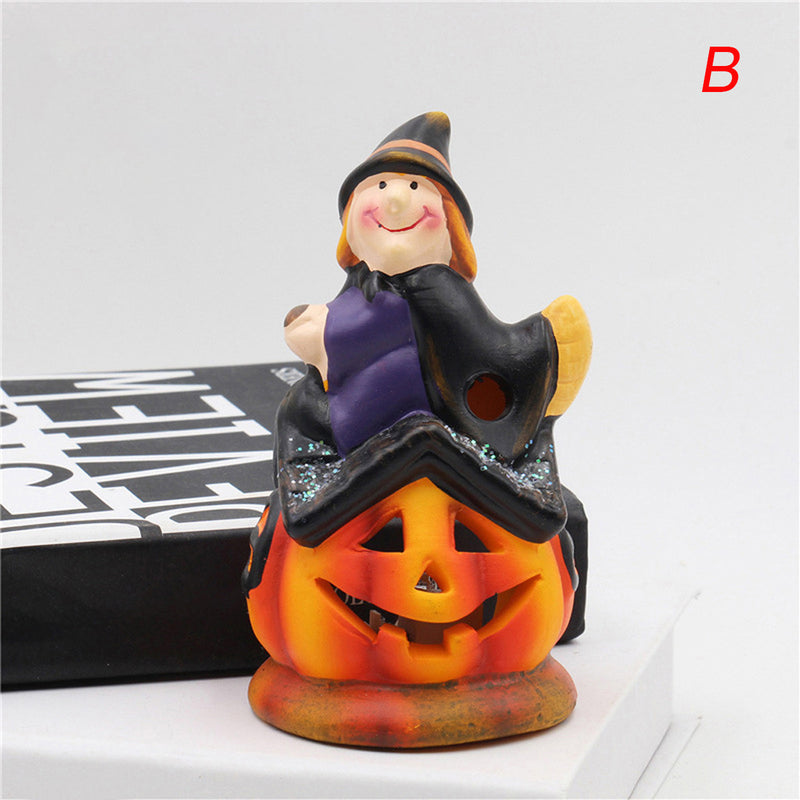 LED Halloween Witch Pumpkin Party Holiday Light Decor Home Desk Lamp Ornament