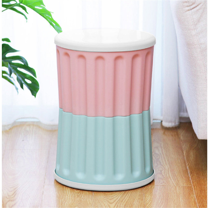 2Pcs/1Set Multifunctional Waist Drum Storage Stool Storage Function Smooth Seat Surface Easy to Carry from