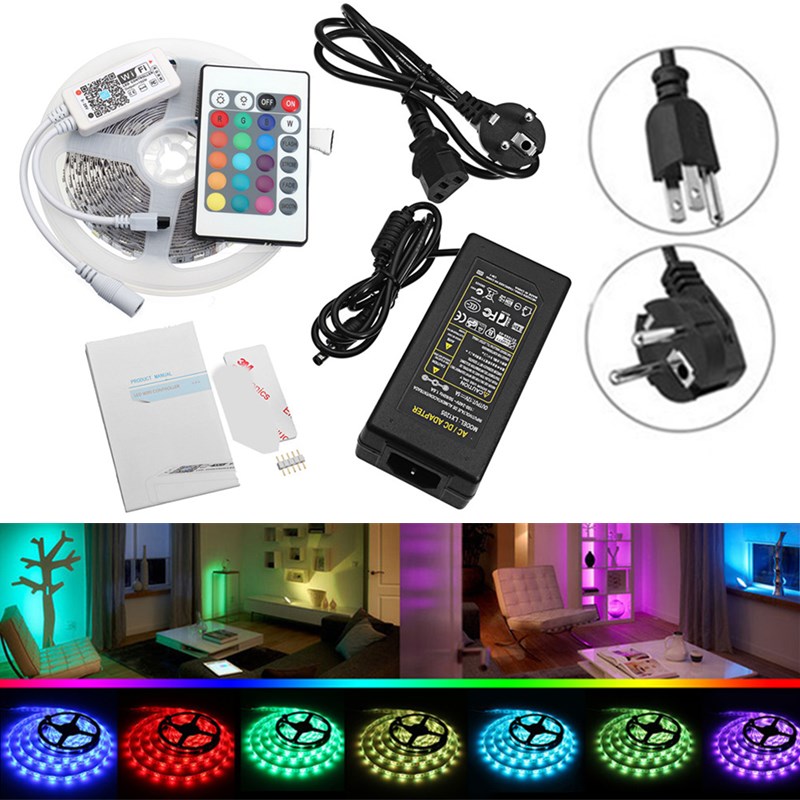 DC12V 5M SMD5050 RGBW Non-Waterproof Smart Wifi Alexa Phone APP Control LED Strip Lights Kit  Christmas Decorations Clearance Christmas Lights