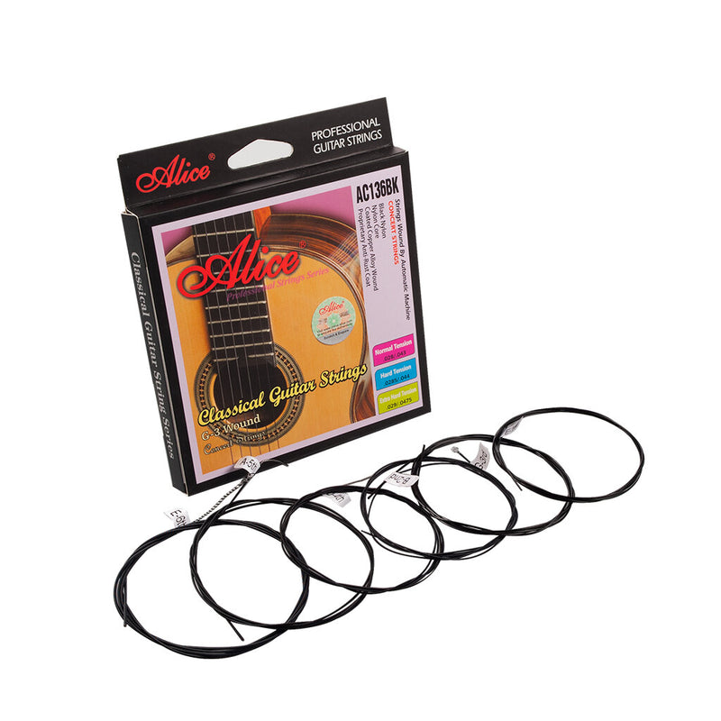 Alices Classical Guitar Strings AC136BK With Black Nylon 6 Strings Guitar Accessories