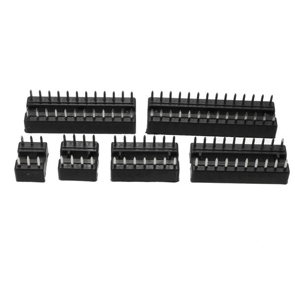 66pcs DIP IC Sockets Adaptor Solder Type Socket Kit 6/8/14/16/18/20/24/28 Pins