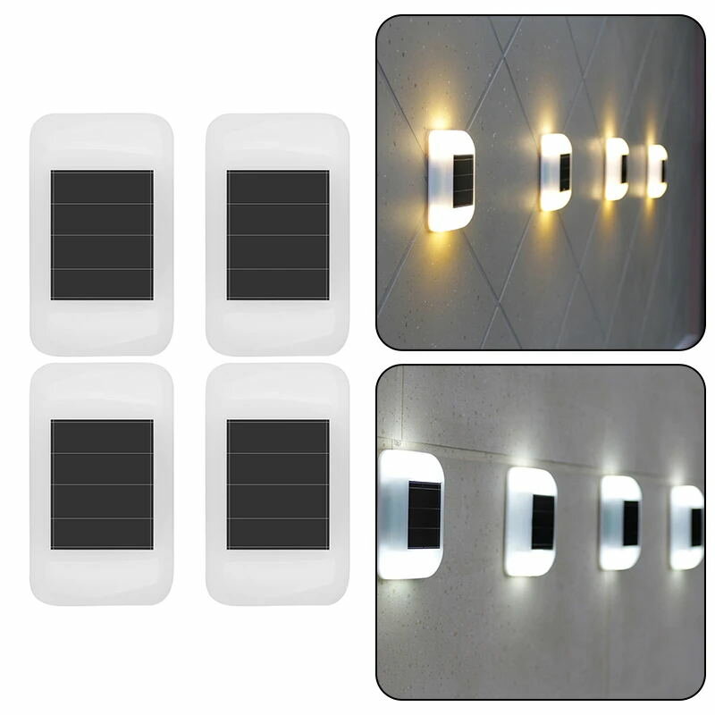 4pcs LED Outdoor Wall Light Durable Solar Waterproof Led Garden Light Outdoor Lighting For House Garden Indoor Home Deco