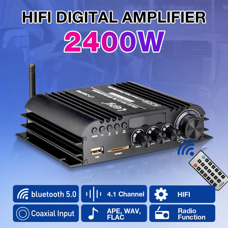 bluetooth Power Amplifier 4.1 Channel HIFI Sound Quality Amplifier FM Radio bluetooth Amplifier