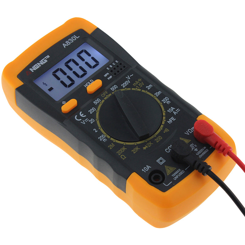 ANENG A830L Digital Multimeter DC AC Voltage Diode Freguency Transistor Tester