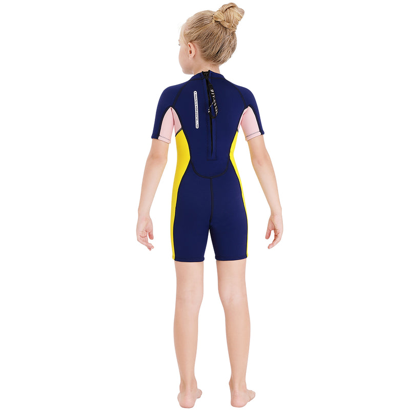 2.5mm Neoprene Short Sleeve Kids Wetsuit UPF50+ Swimming Diving Toddler Child Youth Wet Suits for 2-12 Years Old