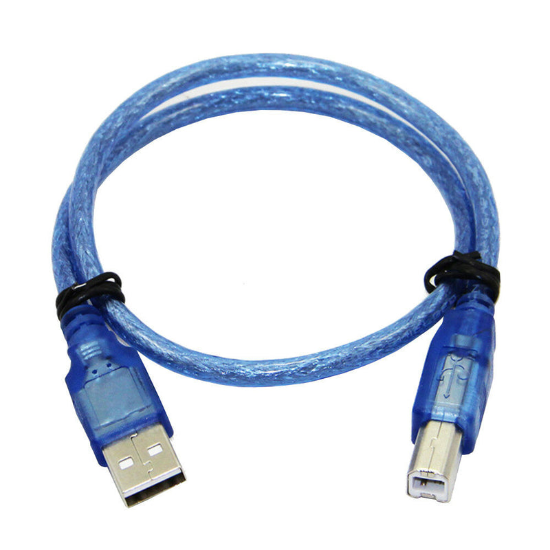 30CM Blue USB 2.0 Type A Male to Type B Male Power Data Transmission Cable For UNO R3 MEGA 2560