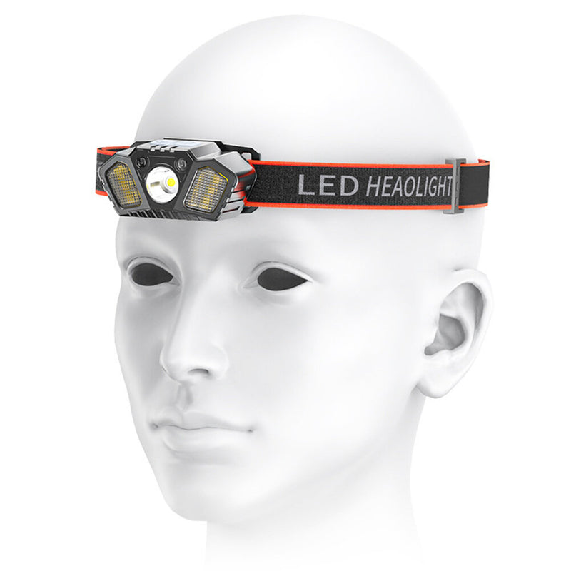 XPE+LED Headlight Smart Induction Camping Head Torch USB Rechargeable Head Lamp Waterproof 90 Rotation Headlamp