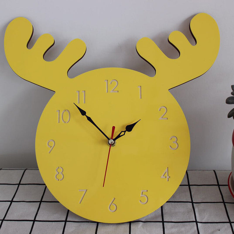 Wapiti Head Creative Wall Clock Living Room Home Cartoon Children's Clock