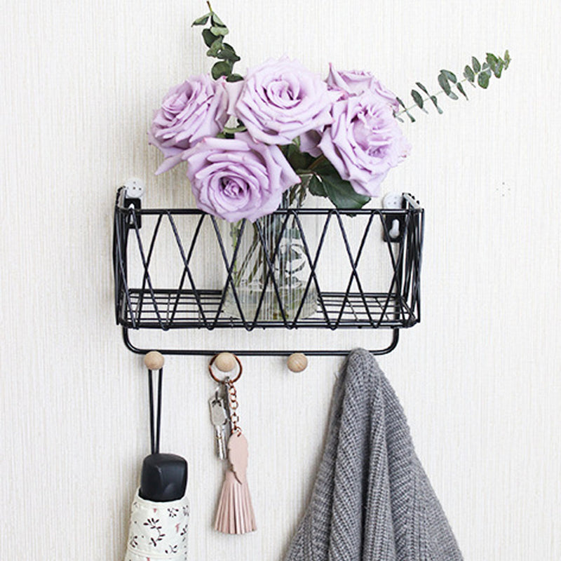 Bakeey Kitchen Rack Toilet Bathroom Wrought Iron Wall Storage Rack Hanging Basket