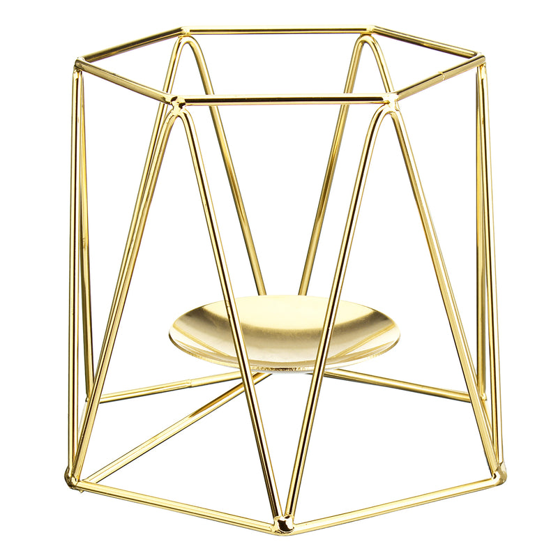 Metal Candle Holders Geometric Hexagon  Candle Holder Wedding Home Decor Tabletop Lantern