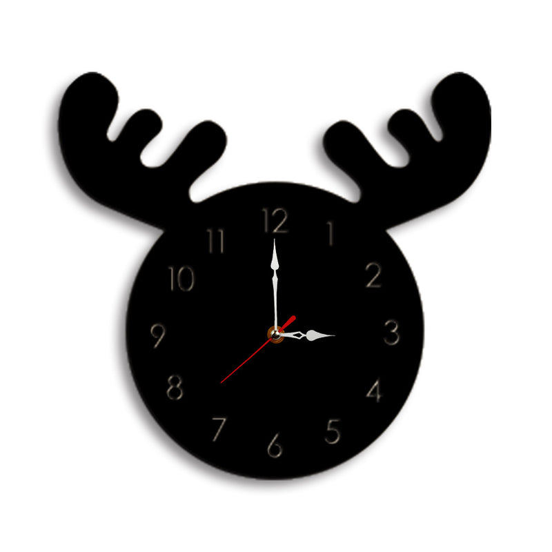 Wapiti Head Creative Wall Clock Living Room Home Cartoon Children's Clock