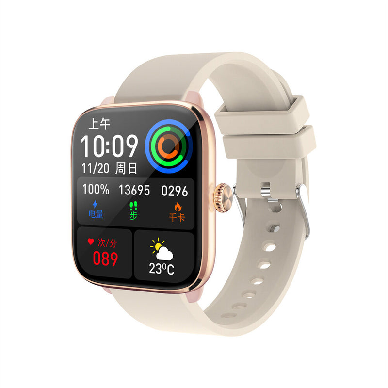 T20 1.96inch HD Screen bluetooth Call Heart Rate Blood Pressure SpO2 Monitor Sleep Monitoring Multi-sport Modes One-button Connection Music Playback IP67 Waterproof Smart Watch with Rotary Encoder