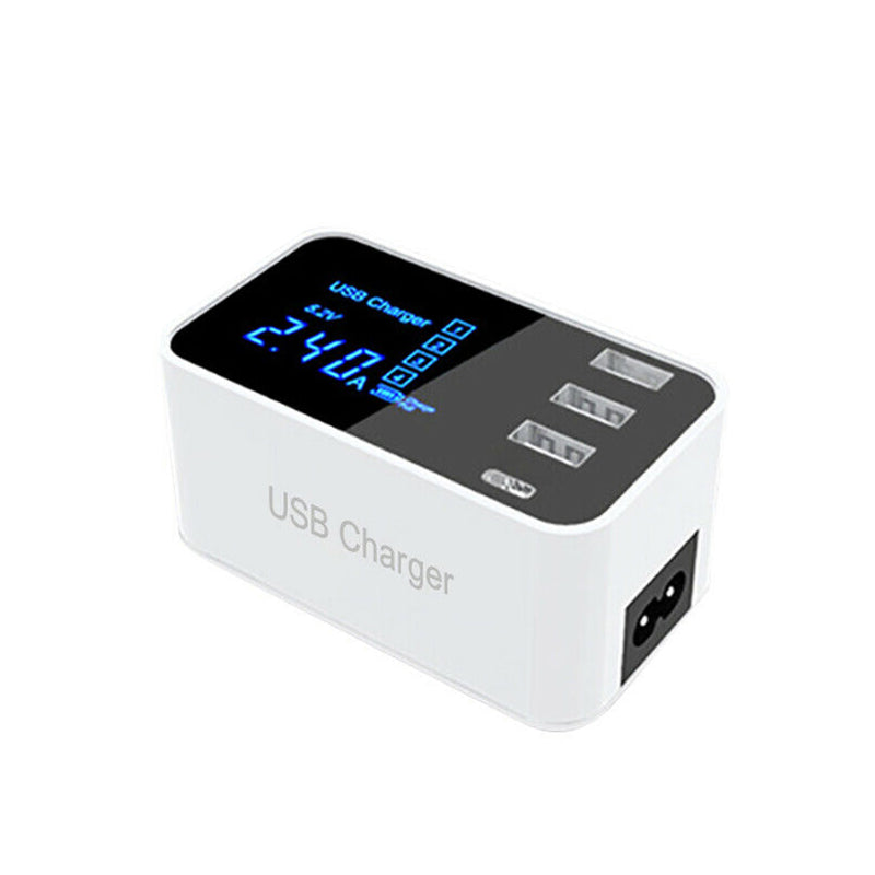 3USB Port USB Charger Type C LCD Display Charger 100-240V Charging Station