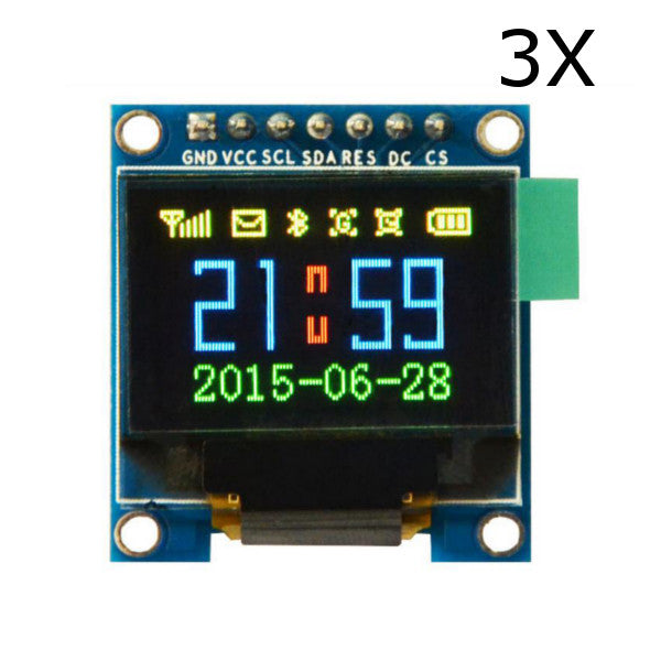 3Pcs 0.95 Inch 7pin Full Color 65K Color SSD1331 OLED Display SPI